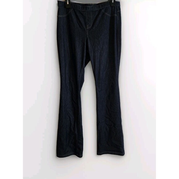 Vera Wang "Jeans" Flared Jeggings Womens Medium Elastic Waist Stretch Blue Warm - Picture 1 of 12